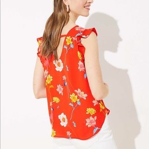 🆕LOFT | Lily🌸Bar Back Flutter Blouse